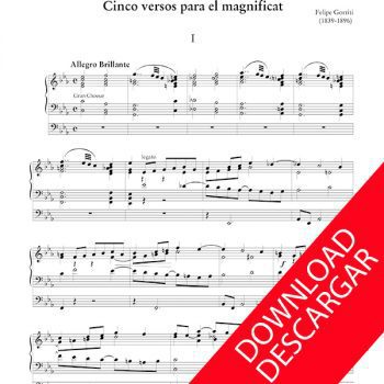 Cinco versos para el Magnificat - Felipe Gorriti- Órgano - Partitura descargar
