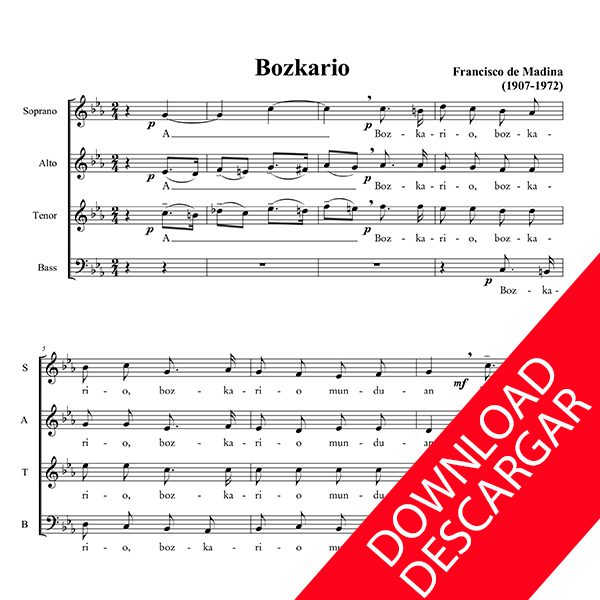 Bozkario - Aita Madina - Partitura para Coro