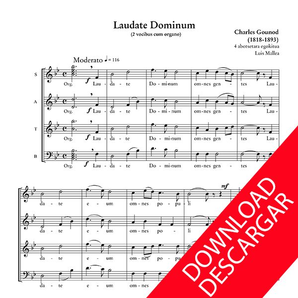Laudate Dominum - Charles Gounod - Arreglo para 4 voces de Luis Mallea