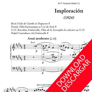 Imploración - Bernardo Gabiola - Partitura para Órgano