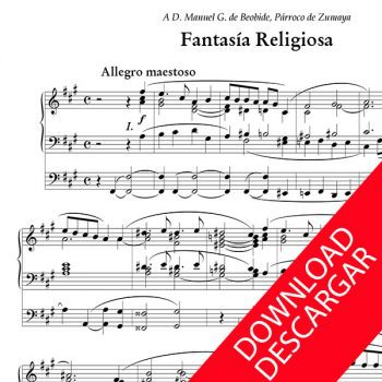 Fantasía Religiosa - Luis Urteaga - Partitura para Órgano