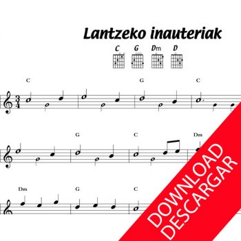 Lantzeko Inauteriak - Partitura para Guitarra