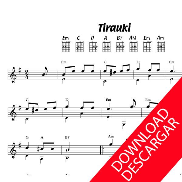 Tirauki - Partitura para Guitarra
