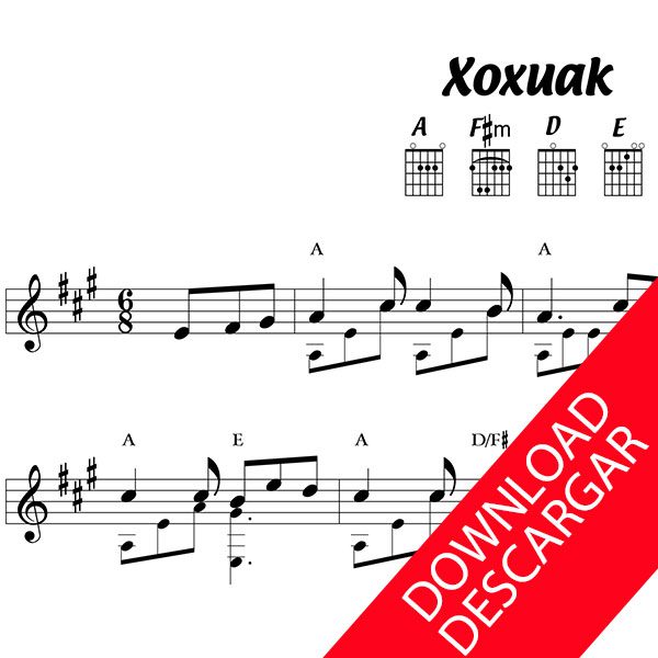 Xoxuak - Partitura para Guitarra