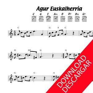 Agur Euskalherria - Partitura para Guitarra