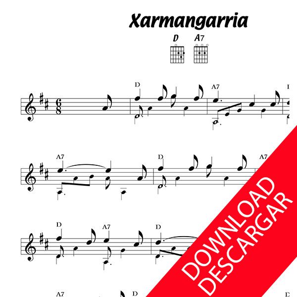 Xarmangarria - Partitura para Guitarra - Letra - Grabación