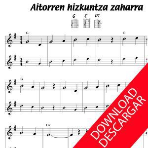 AITORREN HIZKUNTZ ZAHARRA - Partitura para Guitarra
