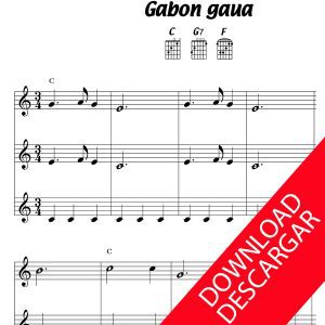 Gabon gaua - Partitura para Guitarra