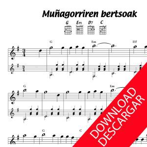 Muñagorriren bertsoak - Partitura para Guitarra