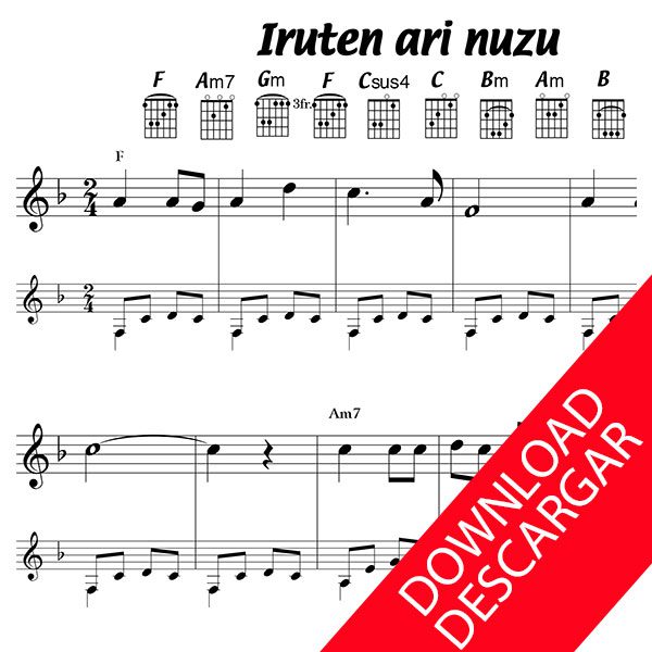 Iruten ari nuzu - Partitura para Guitarra