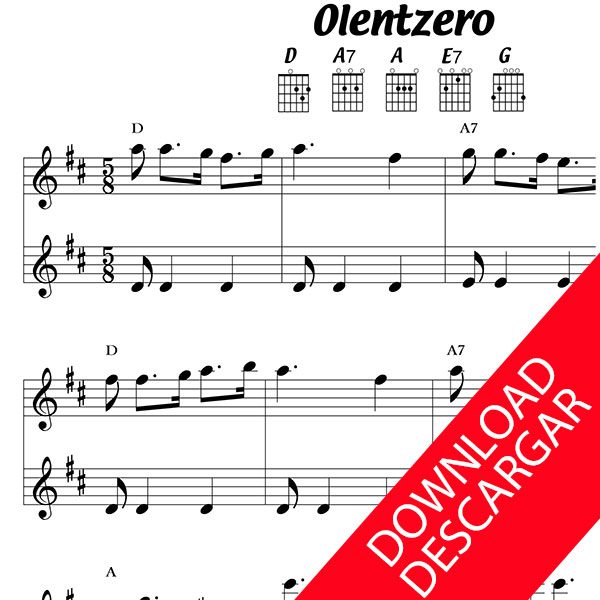 Olentzero - Partitura para Guitarra