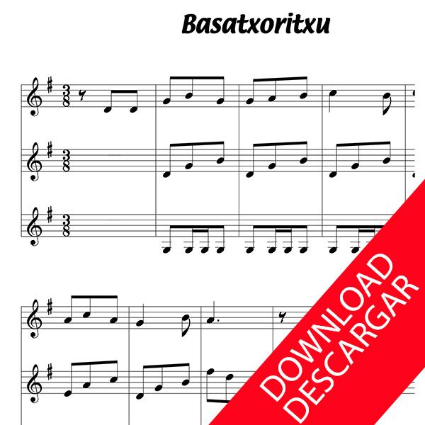 Basotxoritxu - Partitura para Guitarra