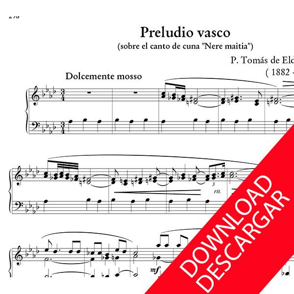 Preludio Vasco - Tomás de Elduayen - Partitura para Órgano