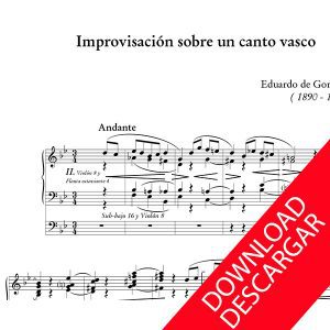 Improvisación sobre un canto vasco - Eduardo de Gorosarri - Partitura para Órgano