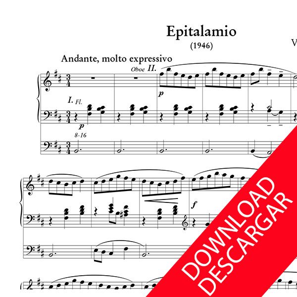 Epitalamio - Victor Zubizarreta - Partitura para Órgano
