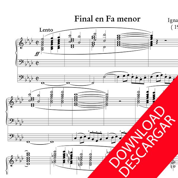 Final en Fa menor - Ignacio Mocoroa - Partitura para Órgano