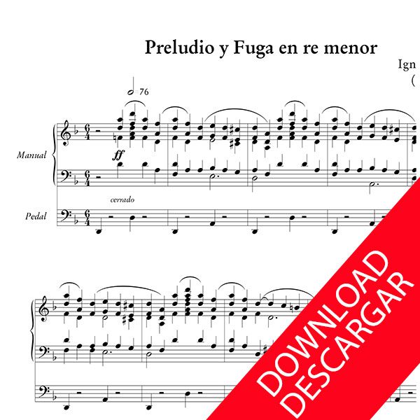 Preludio y Fuga en re menor - Ignacio Mocoroa - Partitura para Órgano