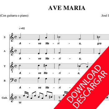 Ave Maria - José Luis Fernández Coll - Partitura para Coro y guitarra