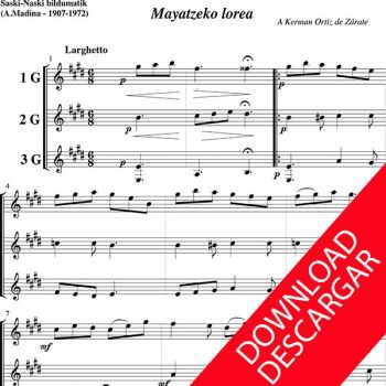 Mayatzako lorea - Aita Madina - Partitura Completa para 3 guitarras en descarga PDF