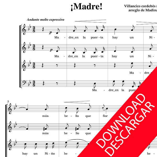 Madre! - Arr.: de Aita Madina - PARTITURA CORO PDF