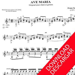 Ave Maria Schubert - ARREGLO GUITARRA - PARTITURA GRATIS PDF