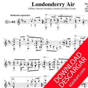 Londonderry air - Arreglo para guitarra - Partitura PDF - José de Azpiazu