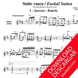 Gitarrarako Euskal Suitea - Suite Vasca para Guitarra - PARTITURA PDF