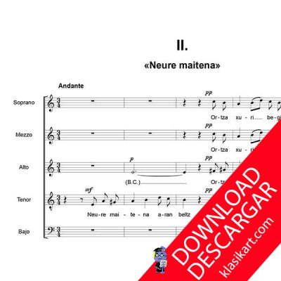 Neure maitena - Siete canciones vascas - Fernando Remacha - Partitura PDF
