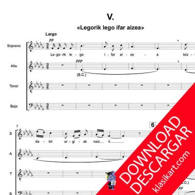 Legorik ifar aizea - Siete canciones vascas - Fernando Remacha - Partitura PDF