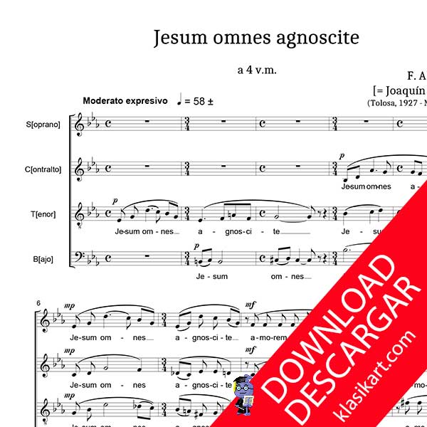 Jesum omnes agnoscite - Joaquín Pildain - Partitura para coro PDF